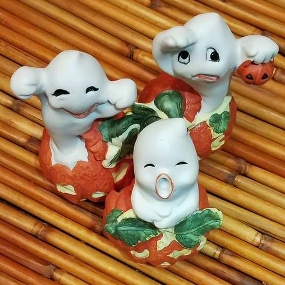 Vintage Halloween Ceramic Ghosts Set - Picture 5 of 5